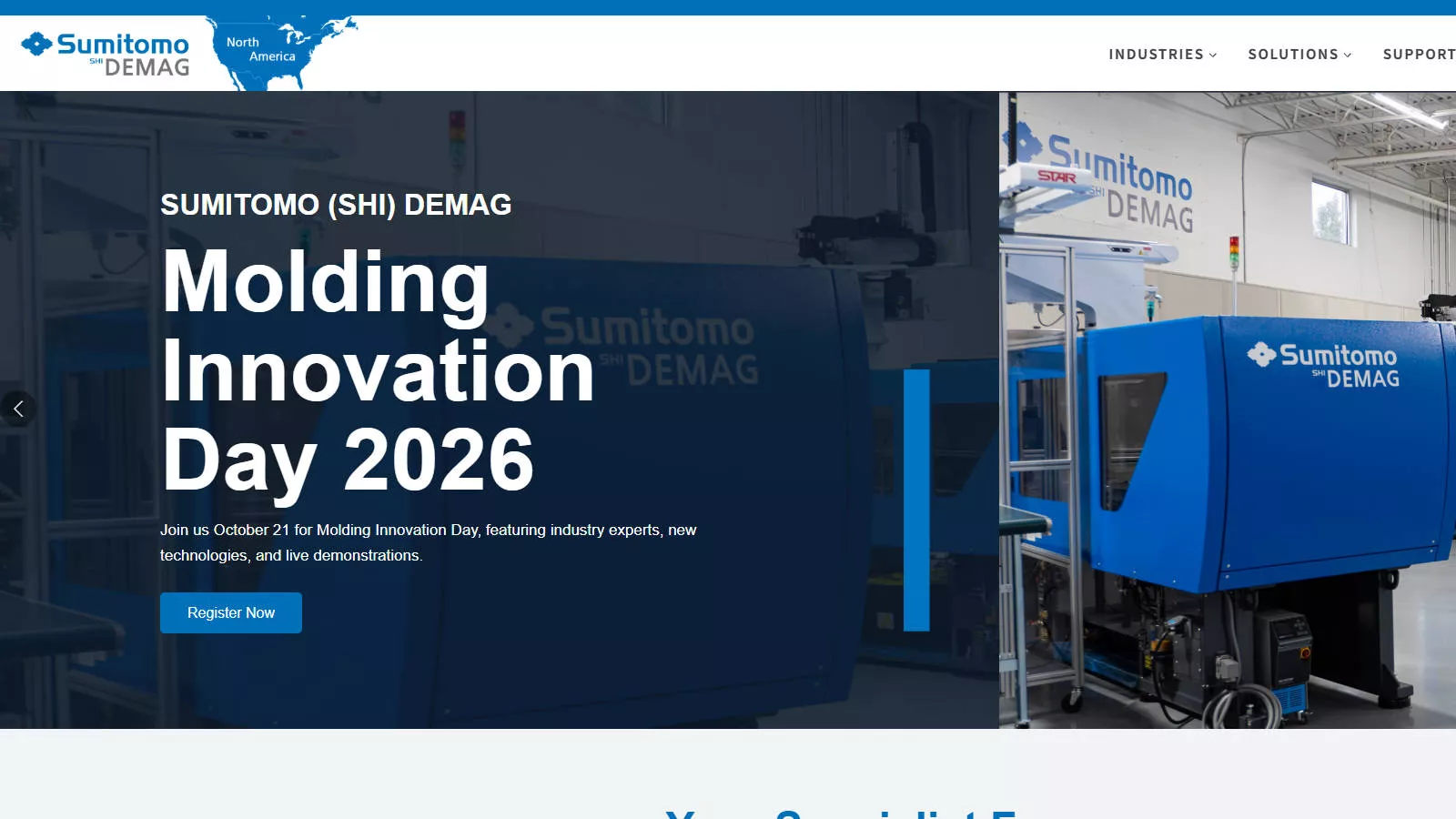 Sumitomo SHI Demag Injection Molding Machines and Automation Solutions